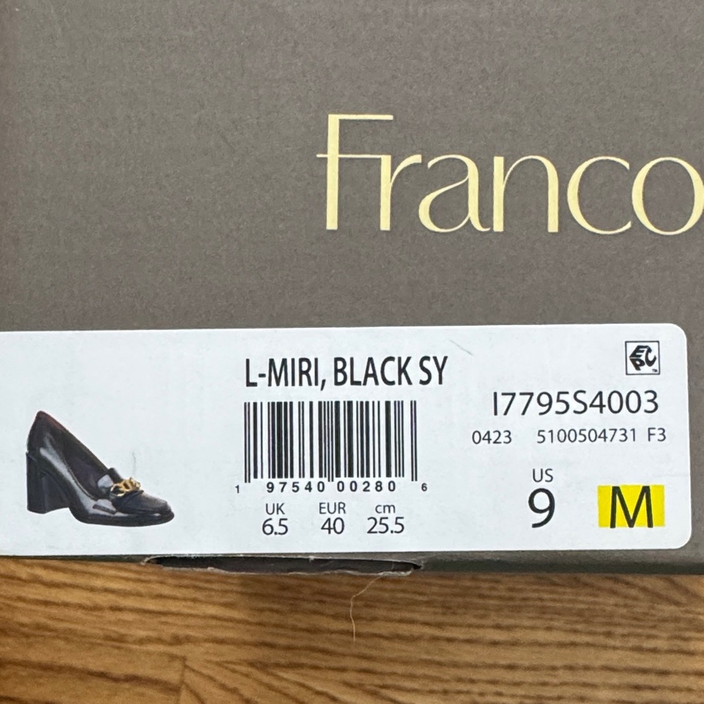 Franco Sarto Black Heeled Loafers